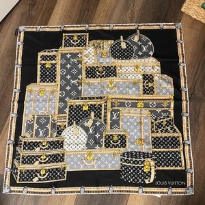 Louis Vuitton Silk Scarf • Trunks Motif • Iconic Design
